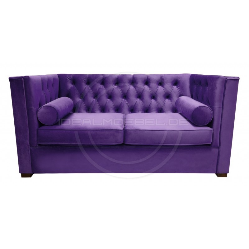 Chesterfield Sofa London Plus Samt 2-Sitzer