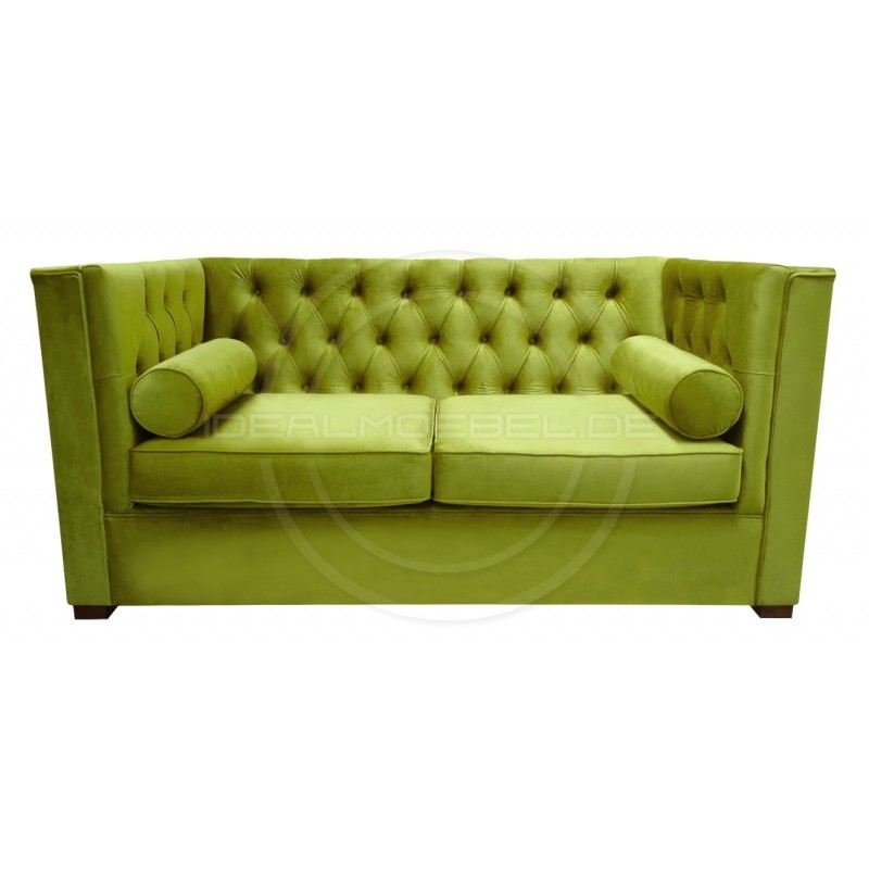 Chesterfield Sofa London Plus Samt 2-Sitzer