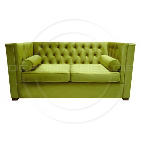 Chesterfield Sofa London Plus Samt 2-Sitzer