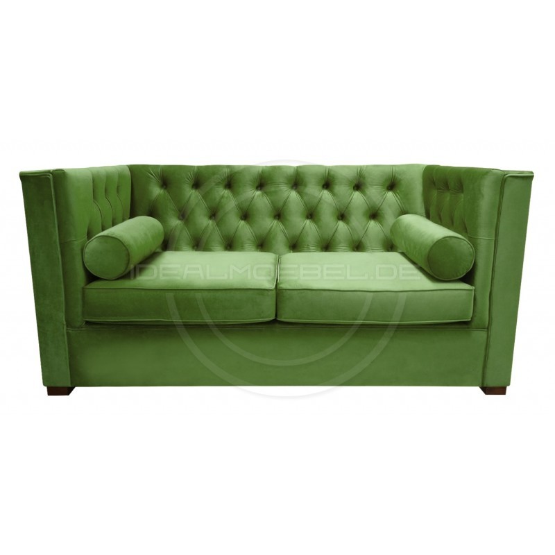 Chesterfield Sofa London Plus Samt 2-Sitzer