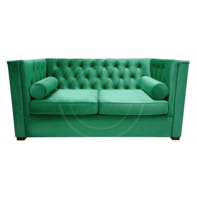 Chesterfield Sofa London Plus Samt 2-Sitzer