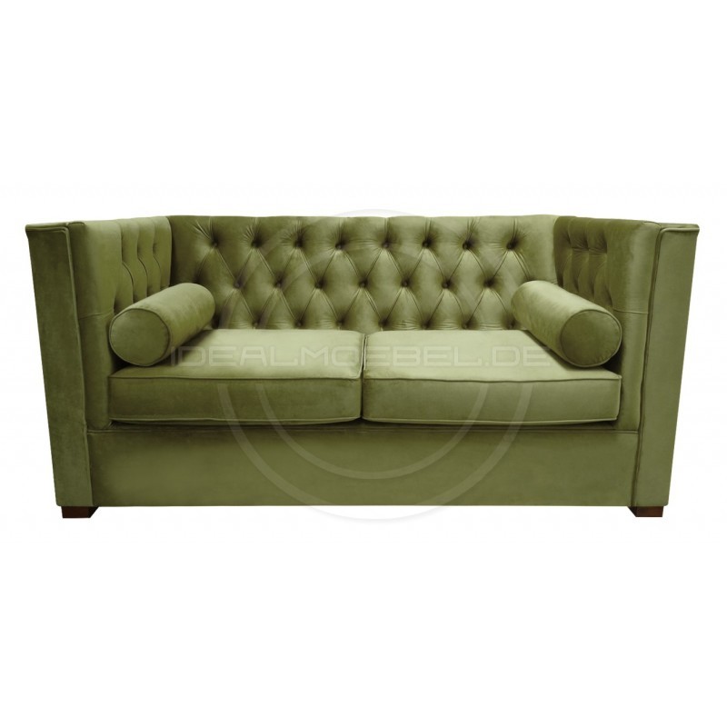 Chesterfield Sofa London Plus Samt 2-Sitzer