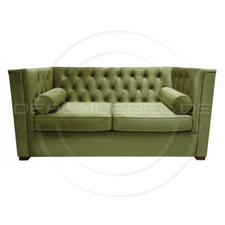 Chesterfield Sofa London Plus Samt 2-Sitzer
