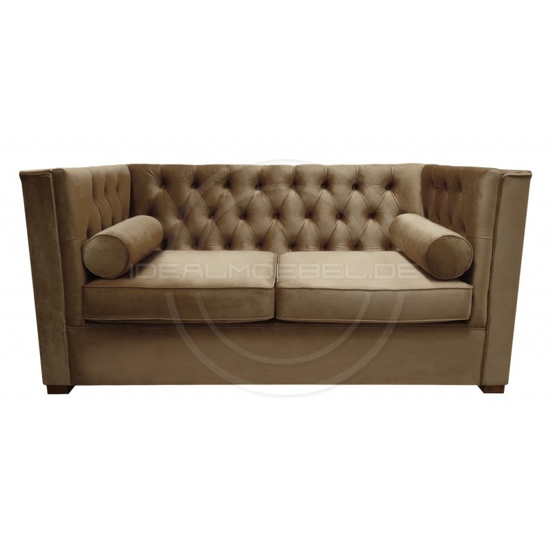 Chesterfield Sofa London Plus Samt 2-Sitzer