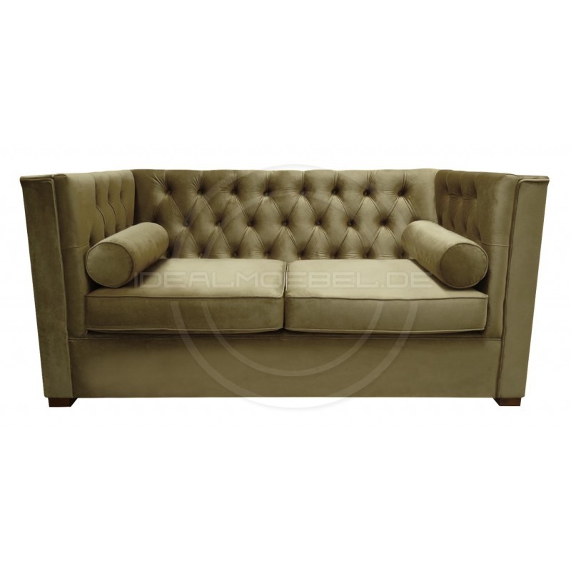 Chesterfield Sofa London Plus Samt 2-Sitzer