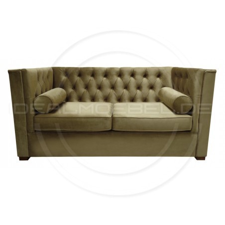 Chesterfield Sofa London Plus Samt 2-Sitzer