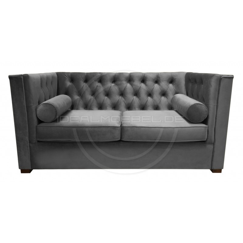 Chesterfield Sofa London Plus Samt 2-Sitzer