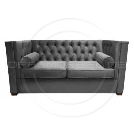 Chesterfield Sofa London Plus Samt 2-Sitzer