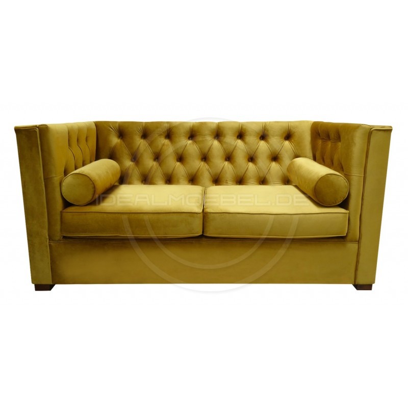 Chesterfield Sofa London Plus Samt 2-Sitzer