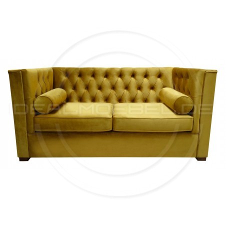 Chesterfield Sofa London Plus Samt 2-Sitzer