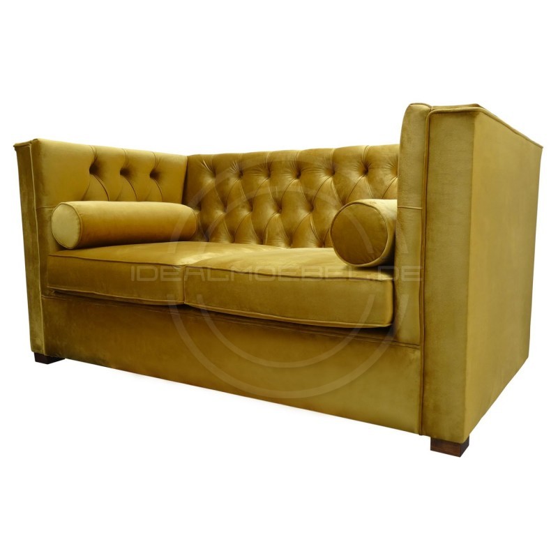 Chesterfield Sofa London Plus Samt 2-Sitzer