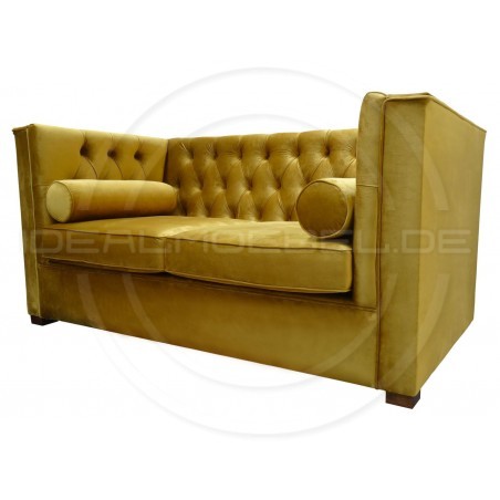 Chesterfield Sofa London Plus Samt 2-Sitzer