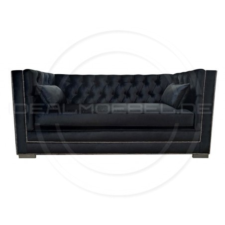 Chesterfield Schlafsofa London Plus mit Schlaffunktion Samt 2-Sitzer