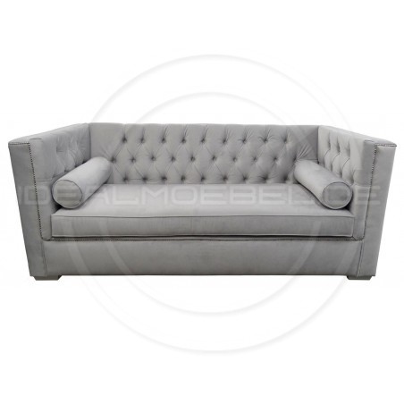 Chesterfield Schlafsofa London Plus mit Schlaffunktion Samt 2-Sitzer