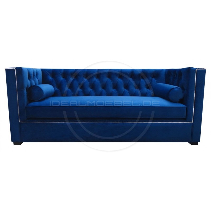 Chesterfield Sofa London Plus Samt 3-Sitzer