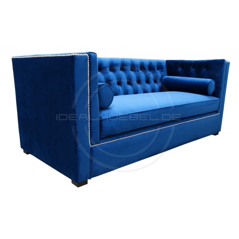 Chesterfield Sofa London Plus Samt 3-Sitzer