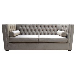 Chesterfield Schlafsofa London Plus mit Schlaffunktion Samt 3-Sitzer