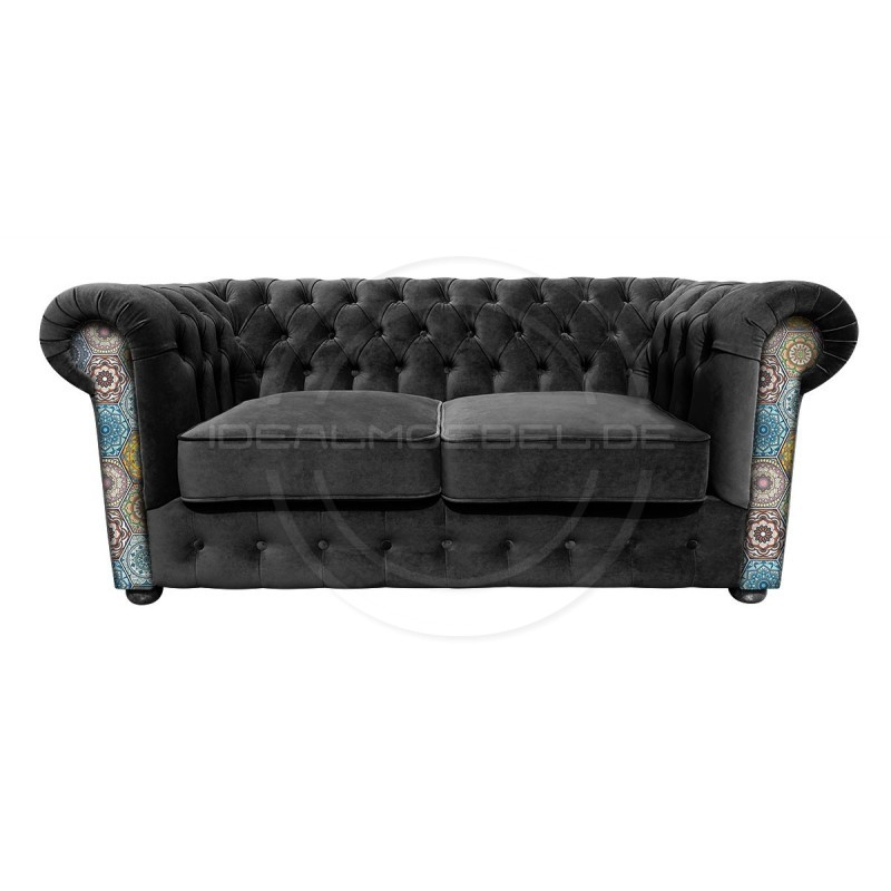 Chesterfield Sofa March mit Anmut Mandala-Muster 2,5-Sitzer
