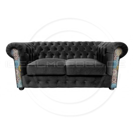 Chesterfield Sofa March mit Anmut Mandala-Muster 2,5-Sitzer