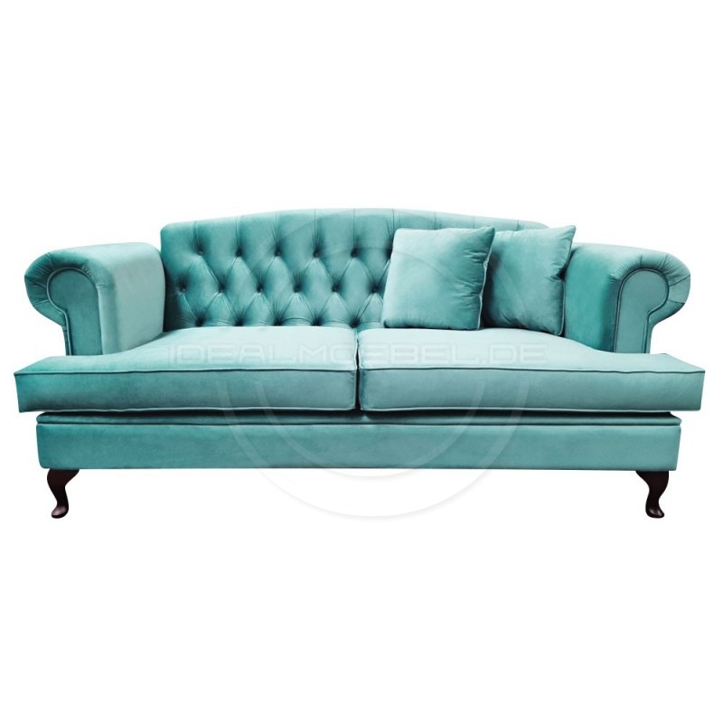 Chesterfield Sofa Dorset Samt 2-Sitzer
