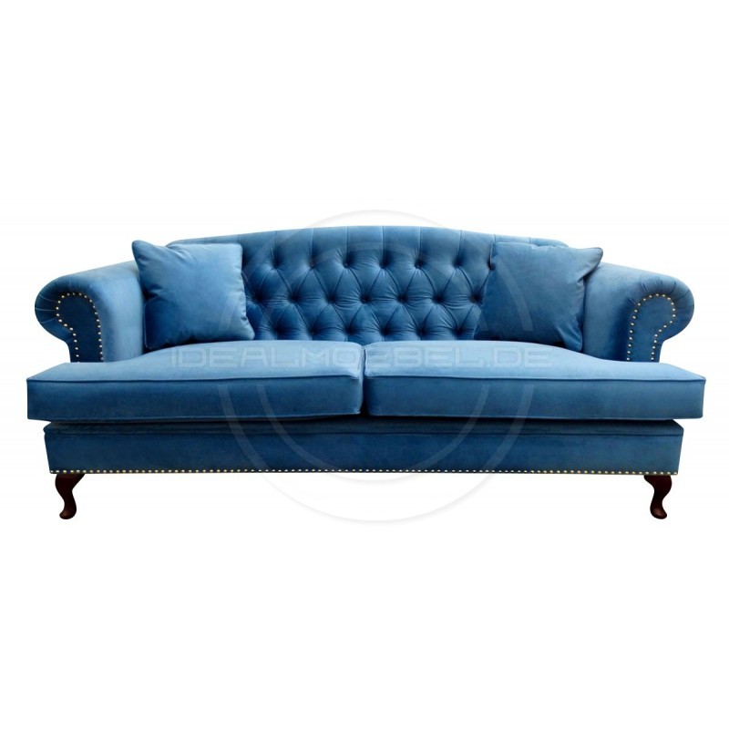 Chesterfield Sofa Dorset Ludwik Samt 3-Sitzer
