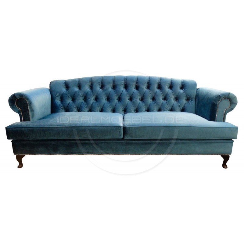 Chesterfield Sofa Dorset Ludwik Samt 4-Sitzer