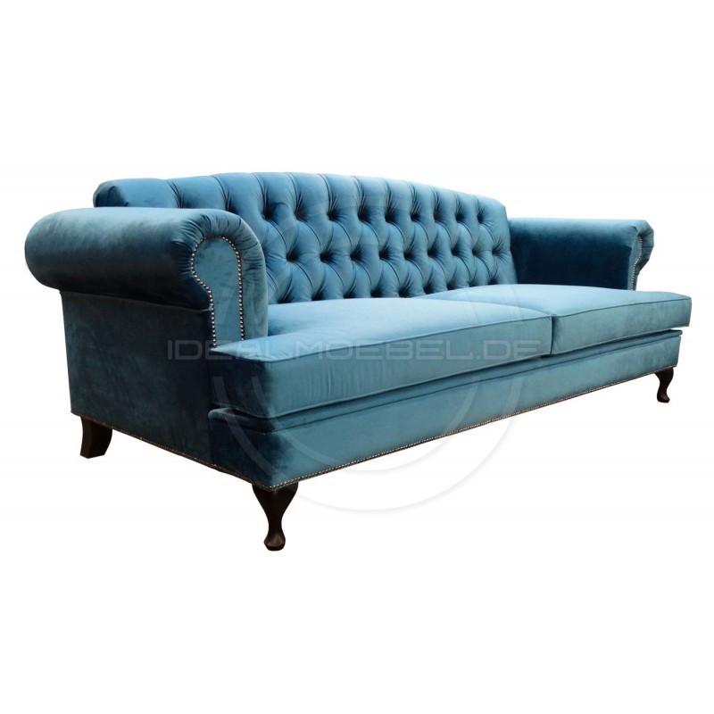Chesterfield Sofa Dorset Ludwik Samt 4-Sitzer
