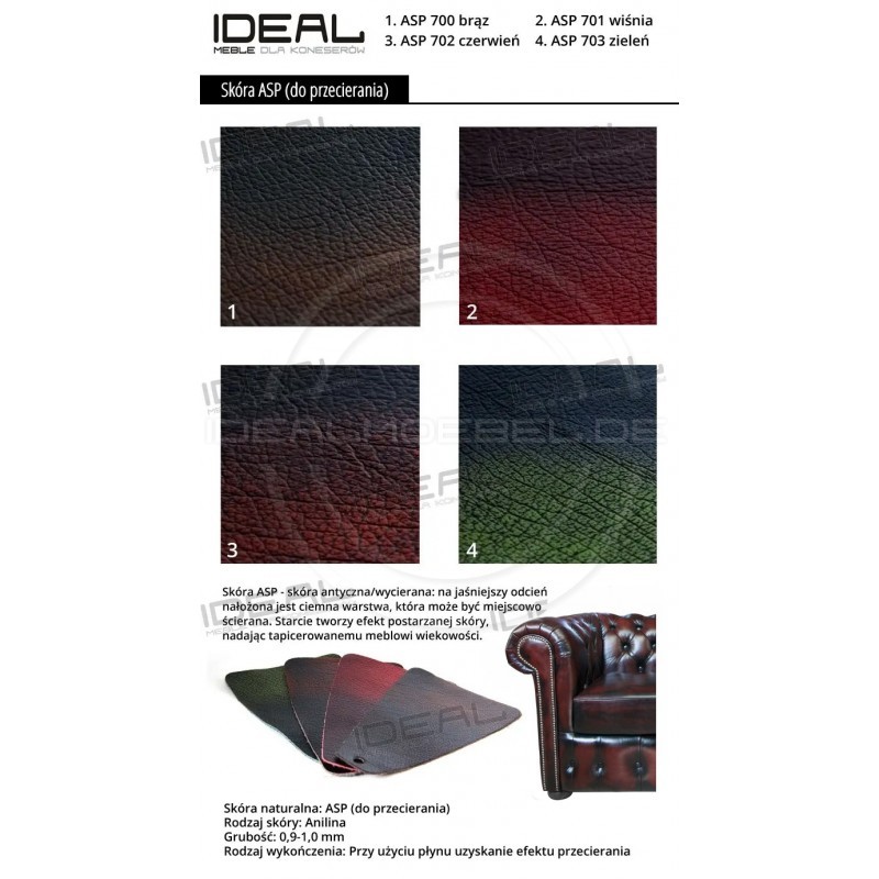 Chesterfield Ledersofaintage Classic 4-Sitzer