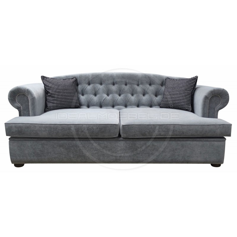 Chesterfield Schlafsofa Dorset Plus mit Schlaffunktion, Samt 3-Sitzer