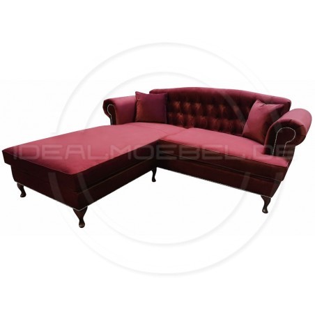 Chesterfield Ecksofa Dorset Ludwik 235x200 Samt