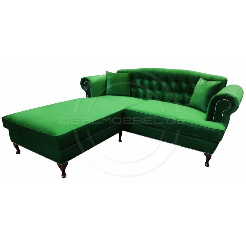 Chesterfield Ecksofa Dorset Ludwik 235x200 Samt