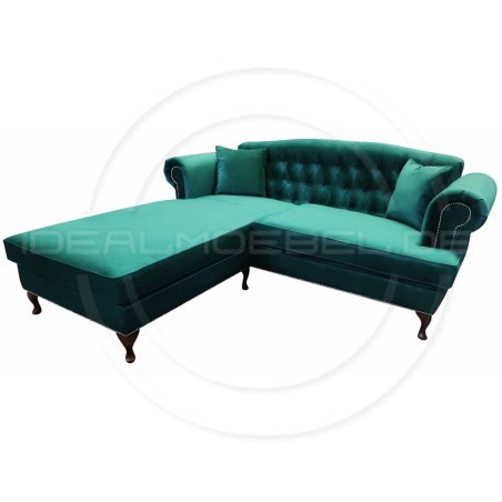 Chesterfield Ecksofa Dorset Ludwik 235x200 Samt