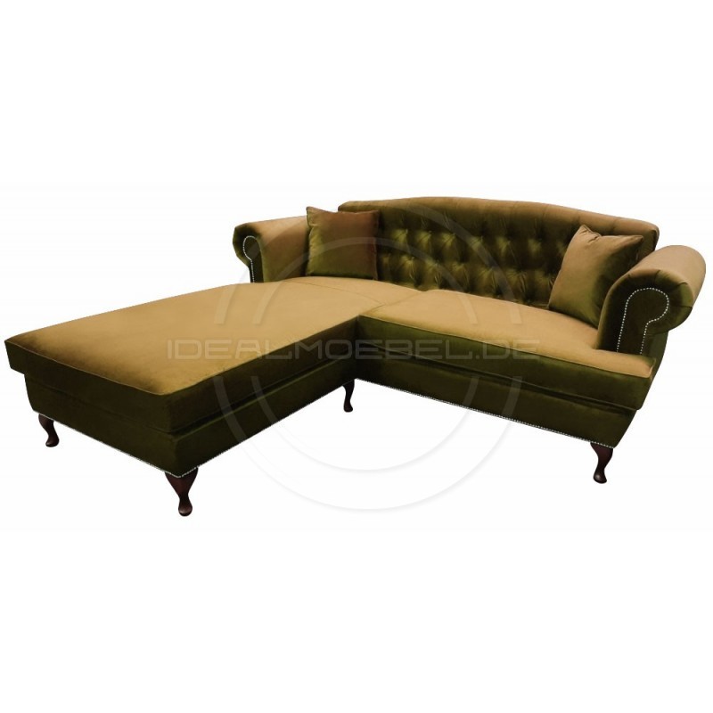 Chesterfield Ecksofa Dorset Ludwik 235x200 Samt