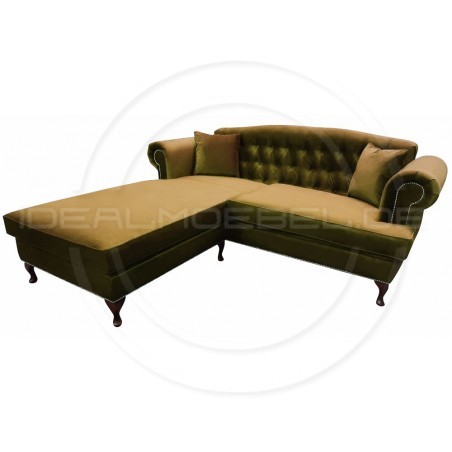 Chesterfield Ecksofa Dorset Ludwik 235x200 Samt