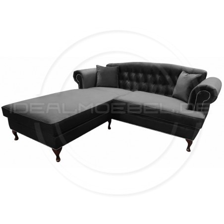 Chesterfield Ecksofa Dorset Ludwik 235x200 Samt
