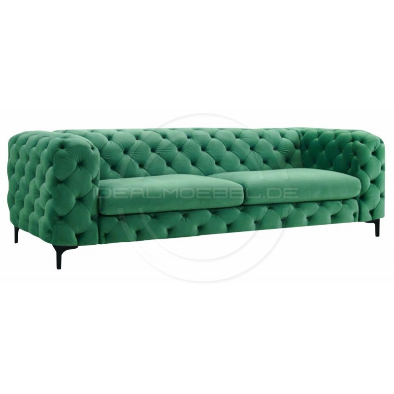Chesterfield Sofa Full Moon Samt 4-Sitzer