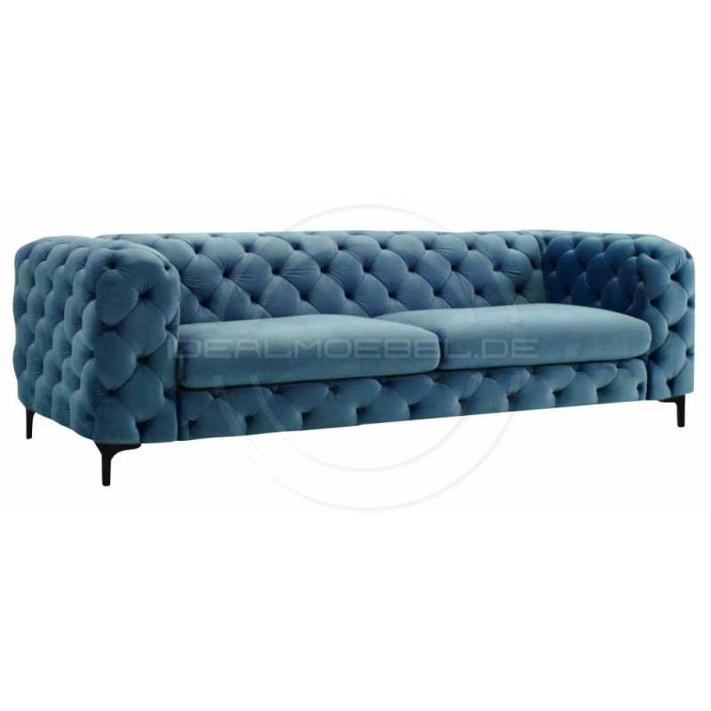 Chesterfield Sofa Full Moon Samt 4-Sitzer