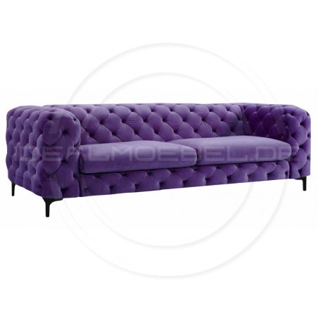 Chesterfield Sofa Full Moon Samt 4-Sitzer