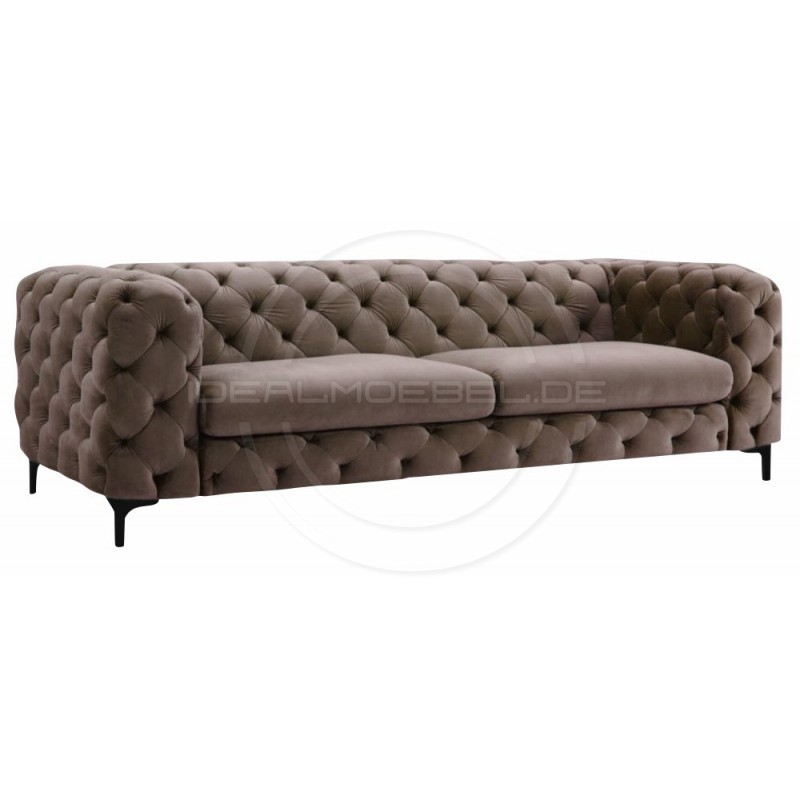 Chesterfield Sofa Full Moon Samt 4-Sitzer