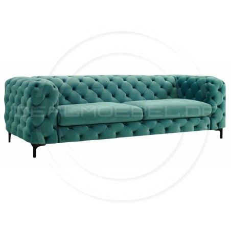 Chesterfield Sofa Full Moon Samt 4-Sitzer
