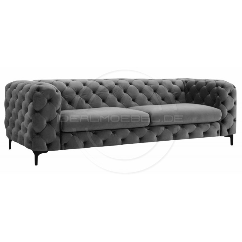 Chesterfield Sofa Full Moon Samt 4-Sitzer