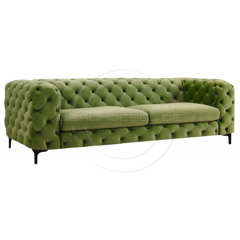 Chesterfield Sofa Full Moon Samt 4-Sitzer