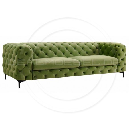 Chesterfield Sofa Full Moon Samt 4-Sitzer