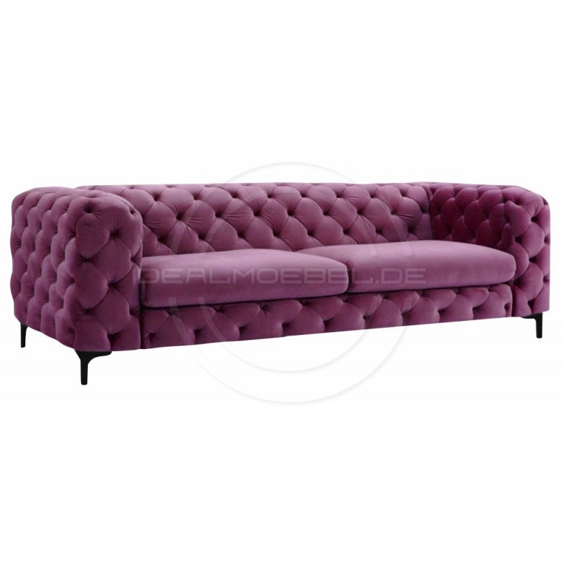 Chesterfield Sofa Full Moon Samt 4-Sitzer