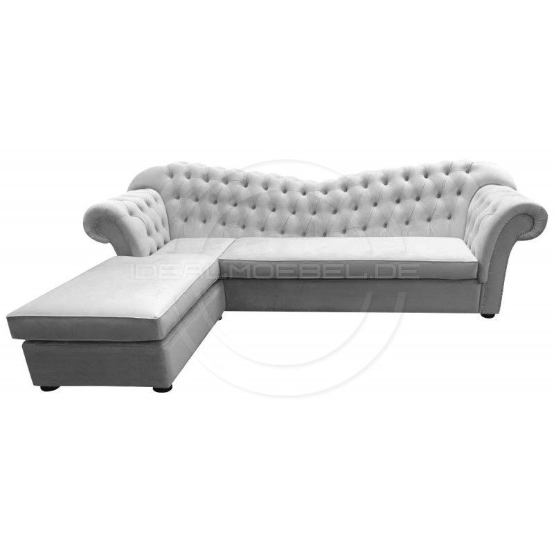 Chesterfield Ecksofa Morland 180x280 mit Schlaffunktion und Stauraum, Samt
