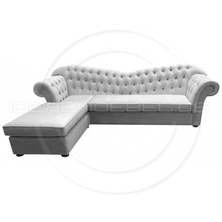 Chesterfield Ecksofa Morland 180x280 mit Schlaffunktion und Stauraum, Samt