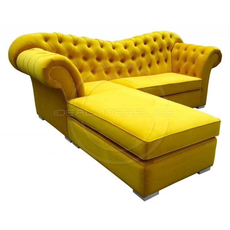 Chesterfield Ecksofa Morland 235x200 Samt