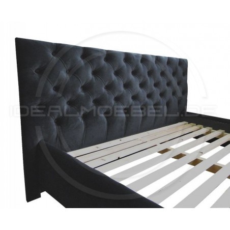 Chesterfield Stoffbett Classic mit einem Behälter 140x200