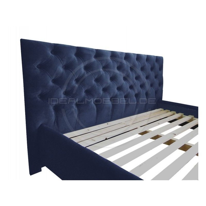 Chesterfield Stoffbett Classic mit einem Behälter 140x200