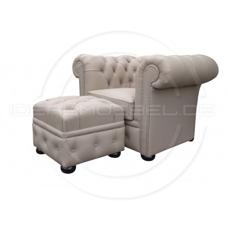 Chesterfield Lederhocker Normal